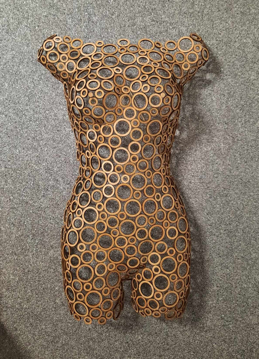 Artisanal Wooden Woman Torso Sculpture - "A Symbol of Strength and Beauty"